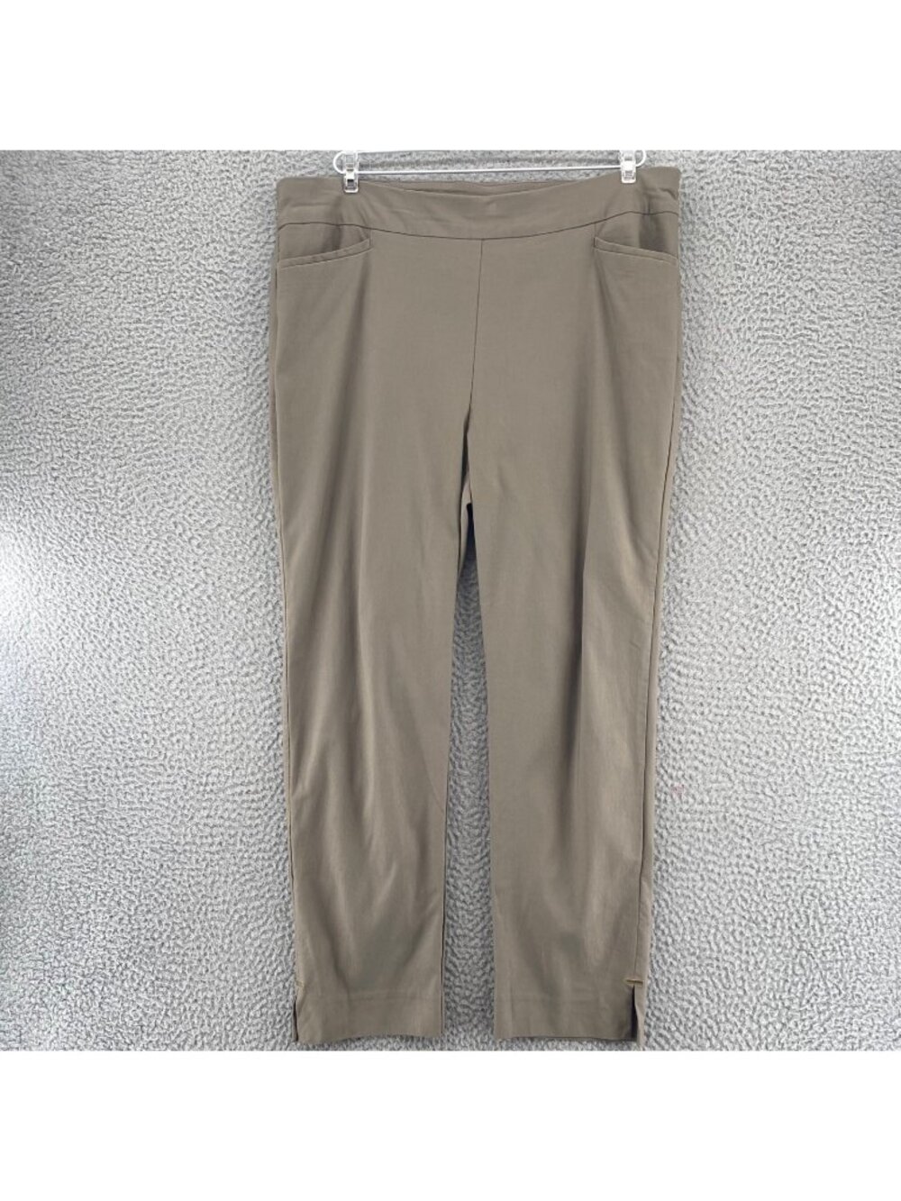 Chicos Pants Womens 3 US 16 Taupe High Rise Slimming Jeggings Cropped Pockets